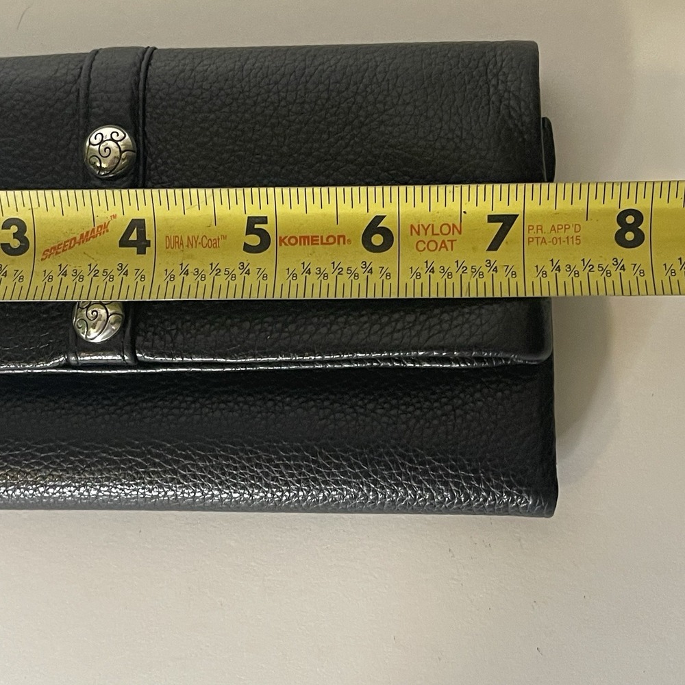 Brighton Nolita Shimmer Black Pebbled Leather Wallet Clutch Card Organizer - Picture 7 of 9